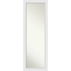 18" x 52" Non-Beveled Blanco White Wood on The Door Mirror - Amanti Art - 1 of 4