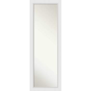 18" x 52" Non-Beveled Blanco White Wood on The Door Mirror - Amanti Art