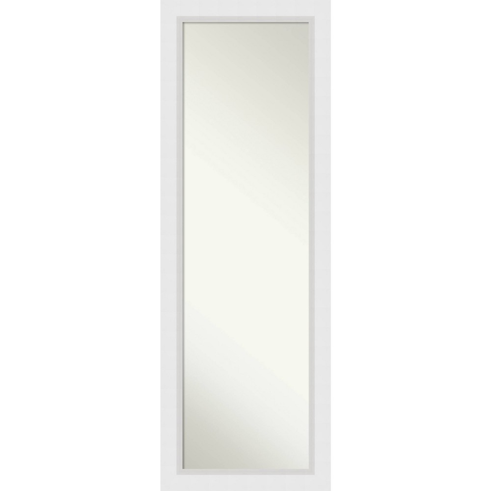 Photos - Wall Mirror 18" x 52" Non-Beveled Blanco White Wood on The Door Mirror - Amanti Art