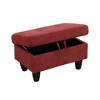 AndMakers 28.5 in. W Flannel Polyester Blend Rectangle Ottoman with Storage - 3 of 4