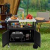 Winado Outdoor Rolling Grill Cart with Storage with Wheels Hooks Foldable Top - 2 of 4