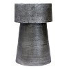 Royal Hampton Vintage Accent Side Table with 15.5 Inch Round Top and Cast Aluminum Drum Base - 4 of 4