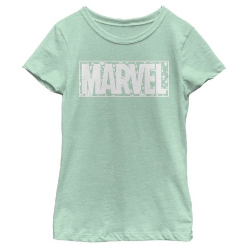 Girl's Marvel St. Patrick's Day Shamrock Marvel Logo T-shirt : Target