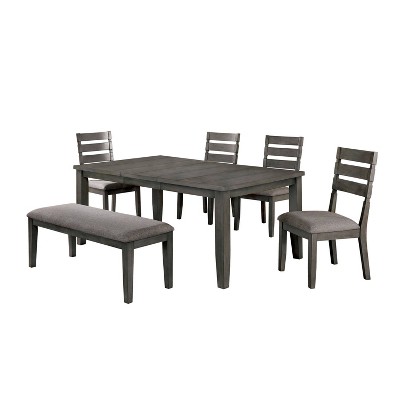 72" 6pc Ainsworth Extendable Dining Set Light Gray - HOMES: Inside + Out