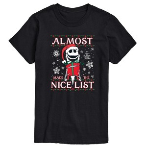 Men's - Disney - Jack Nice List Short Sleeve Graphic T-Shirt - 1 of 4