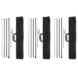 VEVOR Feather Flag Pole Kit, 3 Packs Swooper Flag Pole 16.3 ft, Sign Flag Poles, with Ground Stakes and A Carrying Bag (Flag Not Included), Black - 1 of 4