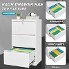 3 Drawers Lateral File Cabinet , Metal Filing Cabinet with Card Holder, Steel Drawer File Cabinets Under Desk for Home Office Legal/Letter/f4/a4 Size - 3 of 4