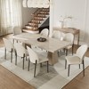EUREKA ERGONOMIC,Modern Minimalist Leather Dining Chair Set of 2, 17.91"W x 23.23"D x 34.25"H,Off-White - 3 of 4