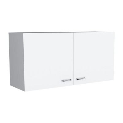 GlasFlength Kitchen Storage Kitchen Wall Cabinet Internal Shelves Cabinet Rectangular Storage Cupboard for Kitchen, White, 12.6"*39.3"*19.3"