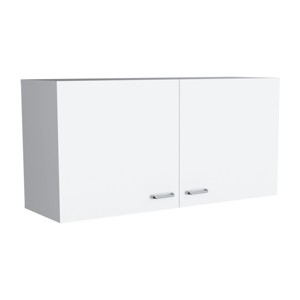 GlasFlength Kitchen Storage Kitchen Wall Cabinet Internal Shelves Cabinet Rectangular Storage Cupboard for Kitchen, White, 12.6"*39.3"*19.3" - 1 of 4