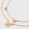 Butterfly Charm and Chain Multi-Strand Necklace - Wild Fable™ Gold: Lobster Claw Clasp, Iron Resin Zinc Alloy, 17" Length - 4 of 4