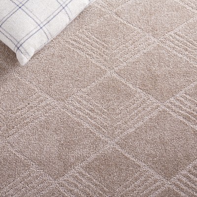 Beige Rectangular Hand-knotted Synthetic Area Rug