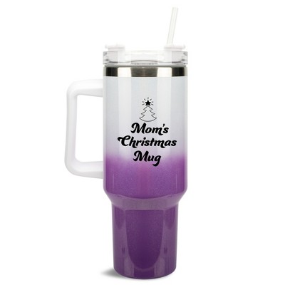 100 North Mom's Christmas Mug Love Tree Wrap-Around 40 Oz. Stainless Steel Water Bottle Coffee Mug, Spill & Leak Resistant, Travel Tumbler with