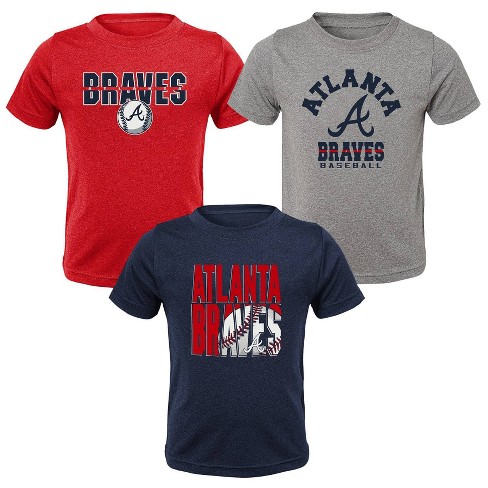 MLB Atlanta Braves Toddler Boys' 3pk T-Shirt - 3T