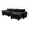 NicBex Modular Sectional Sofa,L-Shape Velvet Couch with Ottoman for Living Room,Apartment,Office - 3 of 4