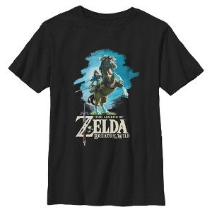 Boys Nintendo Legend of Zelda Breath of the Wild Link Epona T Shirt - 1 of 4