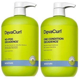 DevaCurl No-Poo DECADENCE Zero Lather Cleanser & One Condition DECADENCE Ultra Rich Cream (32 oz LITER DUO SET Kit) Shampoo & Conditioner - 1 of 4