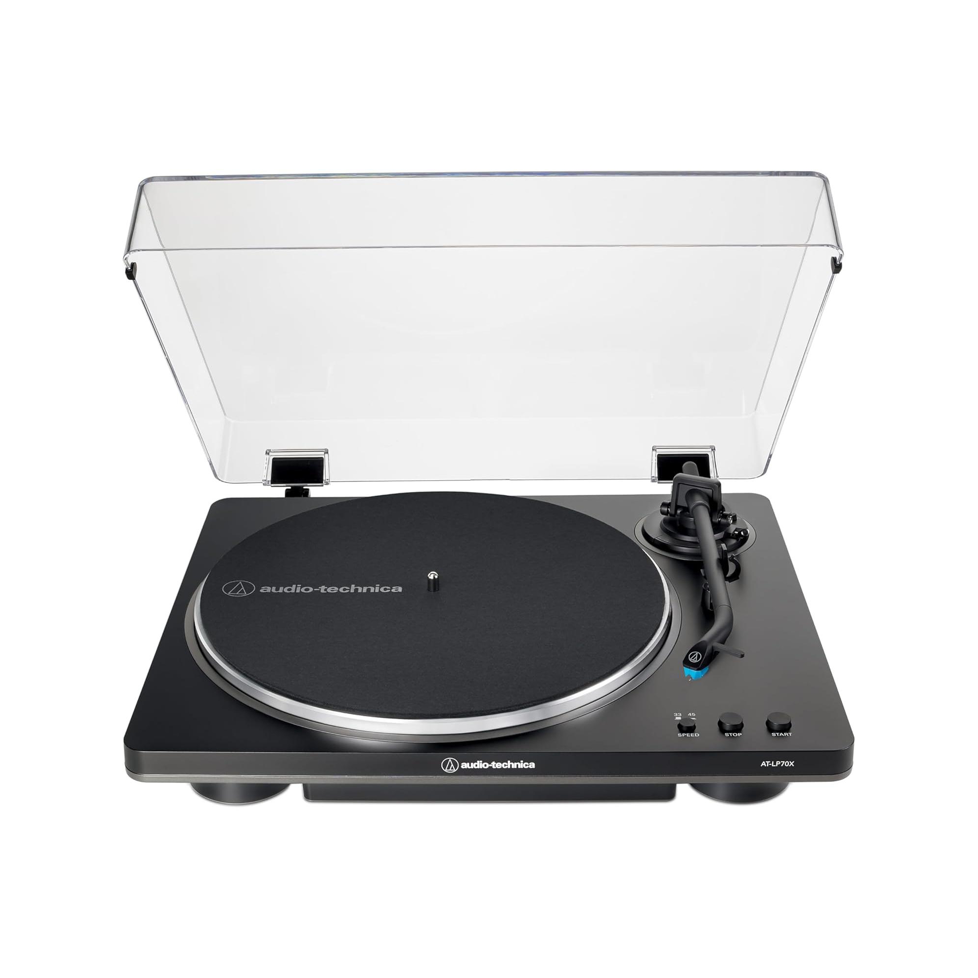 Audio-Technica AT-LP70X 2-Speed Automatic Turntable (Black/Grey)