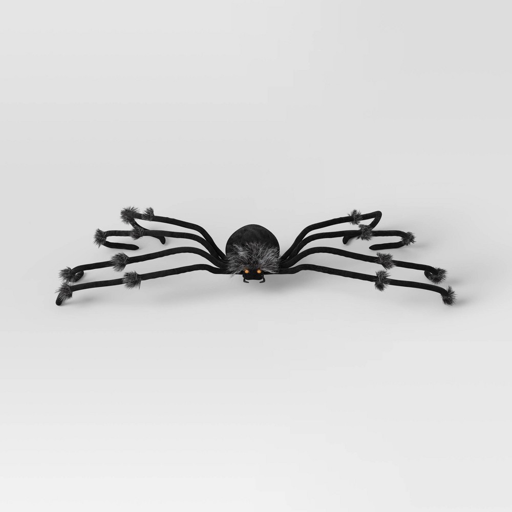 Photos - Other Decoration 50" Plush Spider Black Halloween Decorative Prop - Hyde & EEK! Boutique™