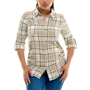 Derek Heart Women's Fitted Cotton Flannel - 1 of 2