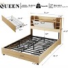 AMERLIFE Bed Frame with 4 Storage Drawers and Bookcase Headboard - 2 of 4