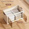 4 Tier Stackable Plastic Storage Boxes, Plastic Storage Boxes With 1 Lid, Foldable Storage Bins With Wheels Storage Organizer - 4 of 4