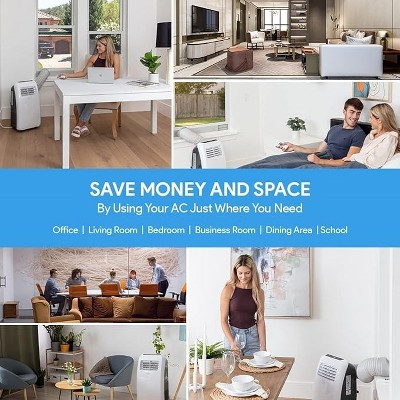 SereneLife 10,000 BTU White Portable Air Conditioner with Remote