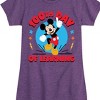 Girls' - Disney - 100th Day of Learning Mickey Mouse Fitted Short Sleeve Graphic T-Shirt - 2 of 4