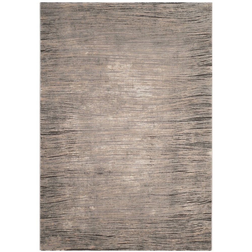 6'7inx9' Angeline Solid Area Rug Ivory/Gray - Safavieh