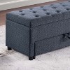 PAGED Ottoman Bench with Storage, Tufted Storage Bench with Pull Out Drawer, Foot Stool for Entryway, Bedroom - 4 of 4
