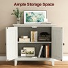 Heynemo 2-Door Buffet Cabinet with Storage, Bohemian Sideboard with Adjustable Shelves, Wood Credenza Cabinet, Grayish-White Console Table Bedroom - 3 of 4