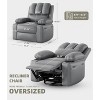 Faux Leather Manual Recliner Chair for Adults, 360° Swivel Lounge Chair with Cup Holders and Side Pocket, for Living Room, Bedroom - 2 of 4