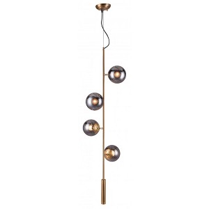 Zuo Modern Zatara Ceiling Lamp Brass with Tinted Glass Shades 93.3"H x 16.5"W x 16.5"D - 1 of 4