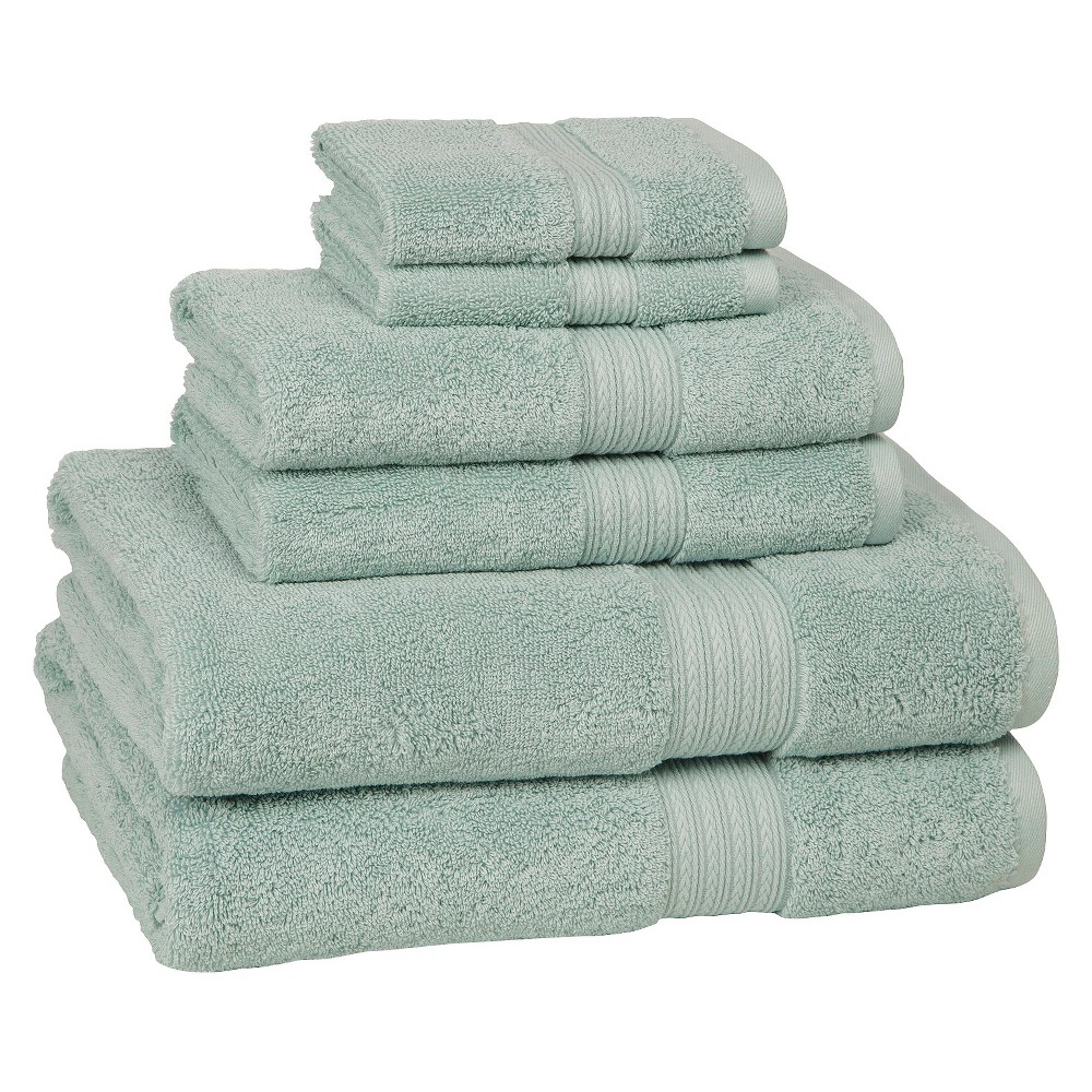 Photos - Towel 6pc Signature Solid Bath  Set Aqua - Cassadecor