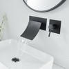 BWE Single Handle Wall Mount Spout Waterfall Bathroom Faucet in Matte Black - 2 of 4