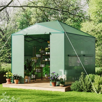 Pop Up Greenhouse,Portable Walk-in Indoor Outdoor Greenhouse for Garden Patio Backyard,Zippered Doors and Window,PE Cover