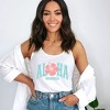 Simply Sage Market Women's Aloha State of Mind Flower Graphic Racerback Tank - 2 of 3