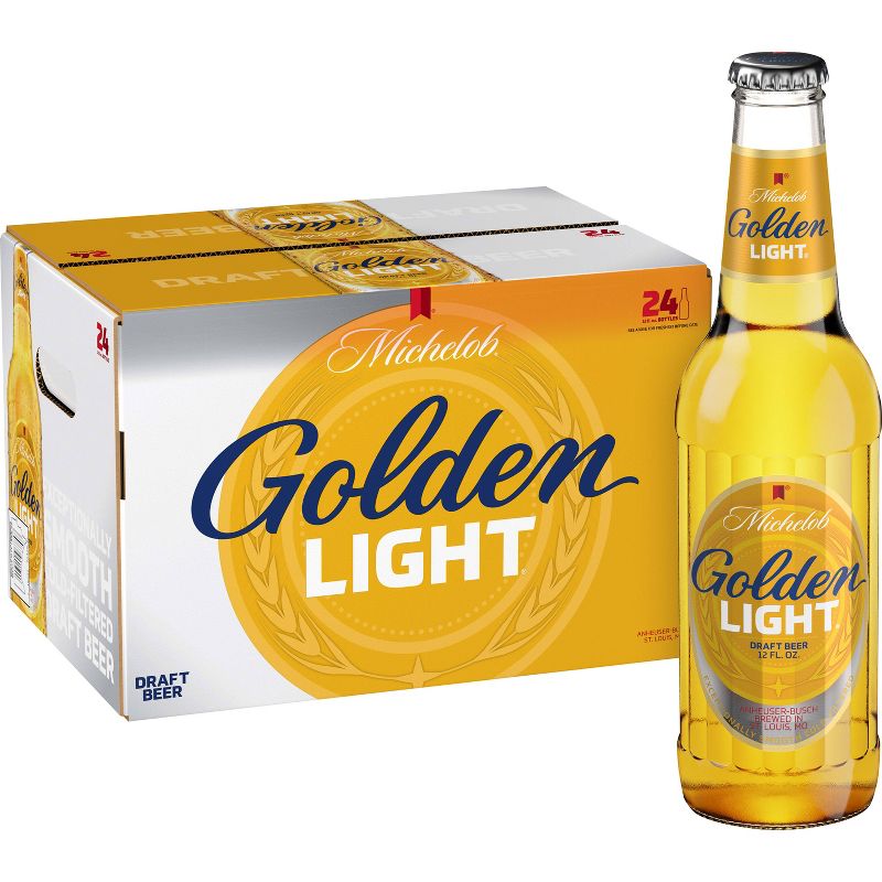 Michelob Golden Light Draft Beer - 24pk/12 fl oz Bottles, 1 of 7
