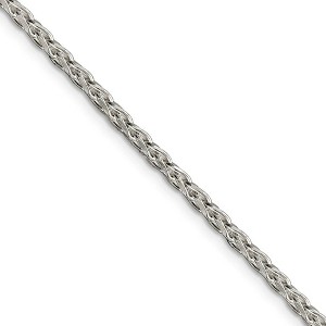 Black Bow Jewelry 2.75mm Sterling Silver Diamond Cut Solid Spiga Chain Necklace - 1 of 4