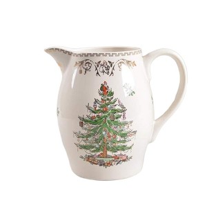 Spode Christmas Tree Gold Pitcher - 1.7L Earthenware Jug with Handle & Spout, Holiday Serveware with 22K Gold Accents - 1 of 4