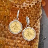 Ross-Simons Italian Replica Lira Bee Coin Drop Earrings in Sterling Silver and 18kt Gold Over Sterling - 4 of 4