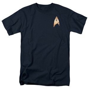 Star Trek Discovery Operations Badge Adult T-Shirt Navy - 1 of 4