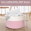 Aoibox Extra Large Pink Cotton Rope Storage Basket 22x22x14 Inch Soft Woven Bin for Blankets Towels Toys Laundry Nursery - 3 of 4