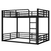 Kumasinova Minimalist Low-Floor Metal Bunk Bed with Full-Length Guardrails, Noise-Reducing Design Black Bed Frame for Kids/Teens/Guest Rooms - 4 of 4