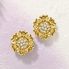 Ross-Simons 0.15 ct. t.w. Diamond Flower Earrings in 18kt Gold Over Sterling - 3 of 4