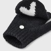 Girls' Cozy Heart Print Flip-Top Mittens - Cat & Jack™ Black/White - 3 of 3