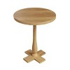 Side Table - Mango Wood Pedestal Table with White Distressing for Couch, Loveseat, Entryway, or Bed - Farmhouse Living Room Furniture by Lavish Home - 2 of 4