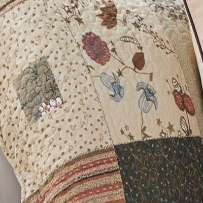 Gray Cotton Twin Reversible Quilt Set with Scallop Embellishment