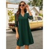 Womens  A Line Dress with Lace Braclet Sleeve V Neck Tunic Dress Mesh Sleeve Summer Basic Dress, Green - Small - 3 of 4