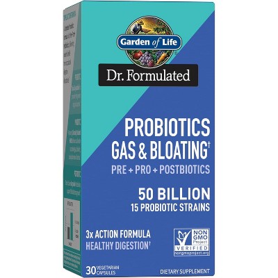 Garden of Life Dr. Formulated 3-in-1 Complete Daily Probiotic Supplement – Prebiotics, Probiotics & Postbiotics – 50 Billion CFU – 30ct